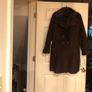 Via Spiga coat - brown w/ faux fur